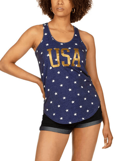 Kvinders Guld Folie USA Tank Top