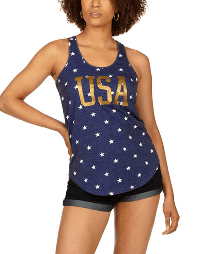 Kvinders Guld Folie USA Tank Top
