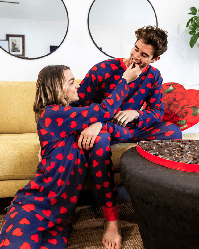 Kvinders Hearts on Fire Pajama Set