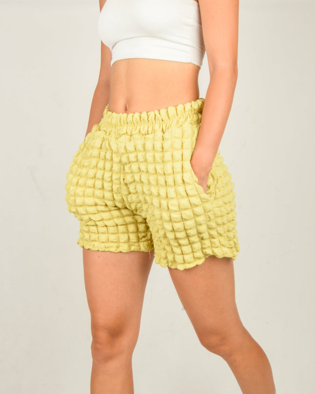 Waffle Shorts - Lime | Fun and Comfortable Loungewear