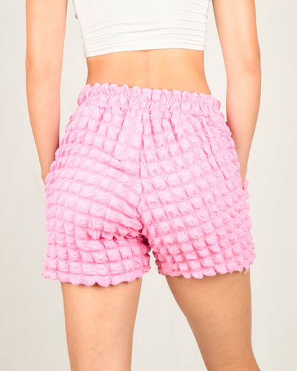 Waffle Shorts - Pink | Cozy Loungewear for Home