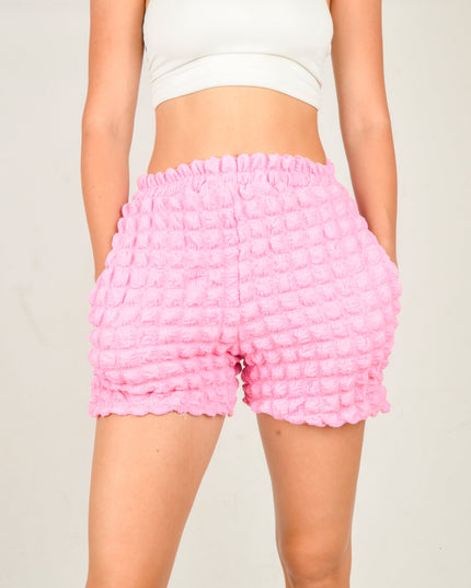 Waffle Shorts - Pink | Cozy Loungewear for Home