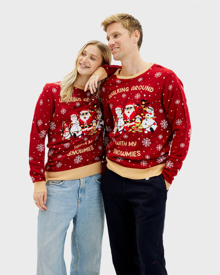 Kvinders sweater "Walking Around With My Snowmies"