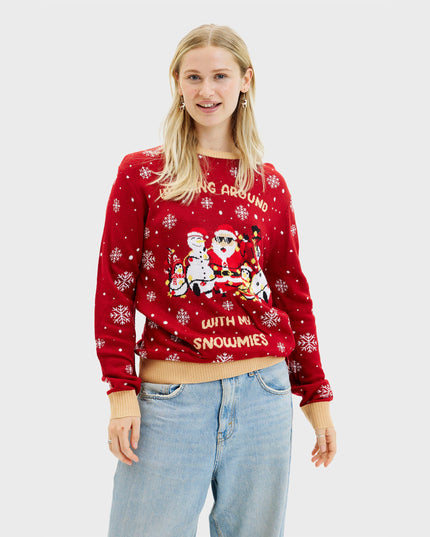 Kvinders sweater "Walking Around With My Snowmies"