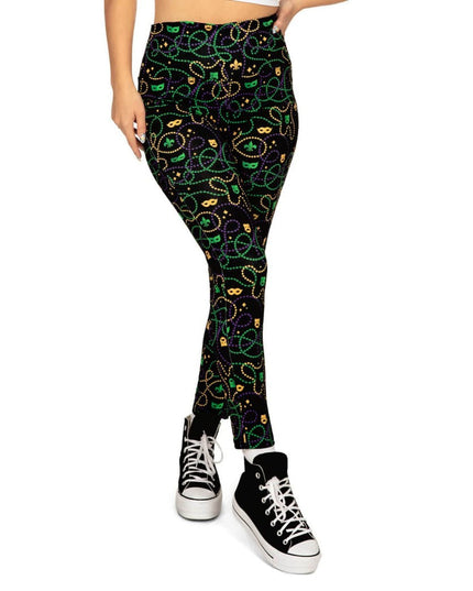 Black Beaded High Waisted Leggings