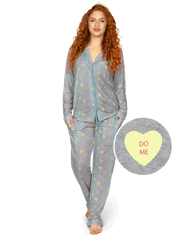 Kvinders Candy Hearts Pyjamasæt