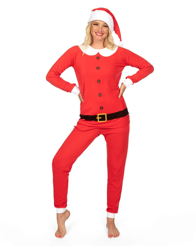 Women's Mrs. Claus Crew Neck Pajama Set