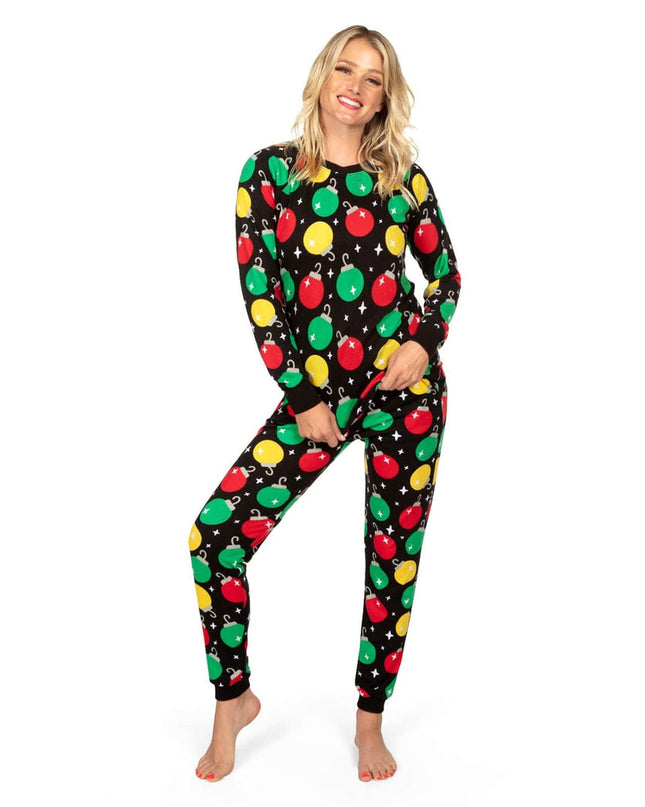Women's Ornaments Crew Neck Pajama Set