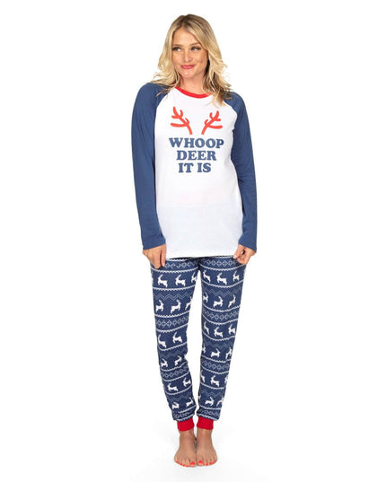 Women's Whoop Deer It Is Crew Neck Pyjamas Sæt