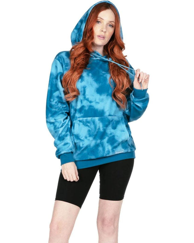 Kvinders Dyb Blå Fleece Hoodie