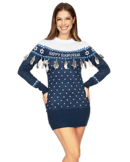 Hanukkah Tassel Sweater Dress