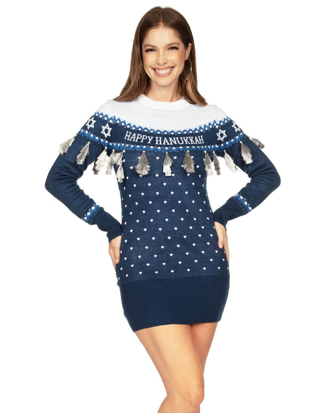 Hanukkah Frynse Sweater Kjole