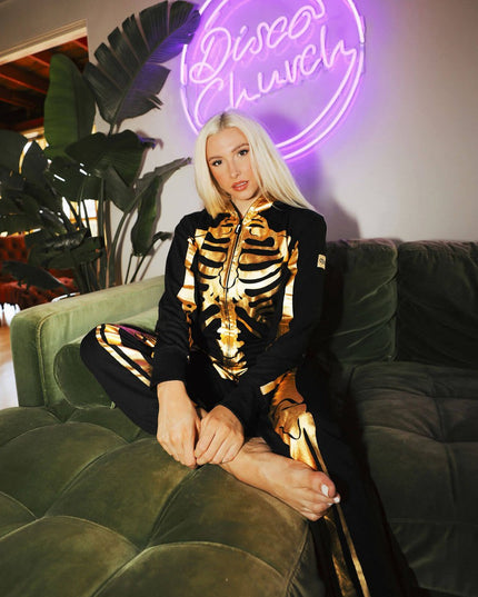 Women's Gold Skeleton Costume