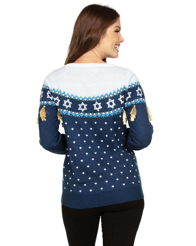 Kvinders Hanukkah Frynse Sweater