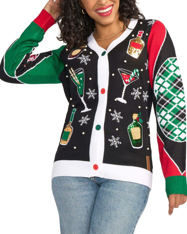 Women's Mix and Be Merry Christmas Cardigan Sweater
