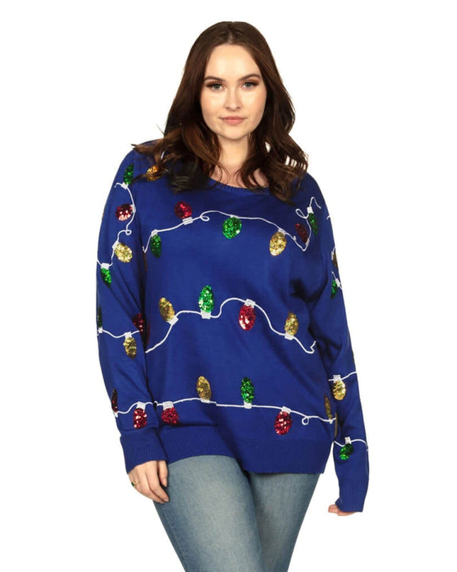 Kvinders Julelys Plus Size Grim Jule Sweater