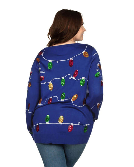 Women's Christmas Lights Plus Size Ugly Christmas Sweater