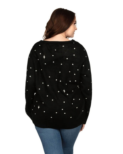 Plus Size Grimme Juletrøje til kvinder med Santa Unicorn