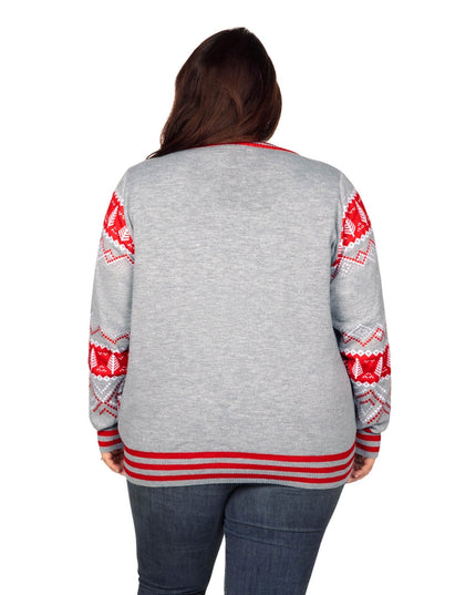Kvinders Paillet Rudolph Lysende Plus Size Grim Jule Sweater