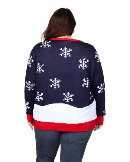 Women's Winter Whale Tail Plus Size Ugly Christmas Sweater