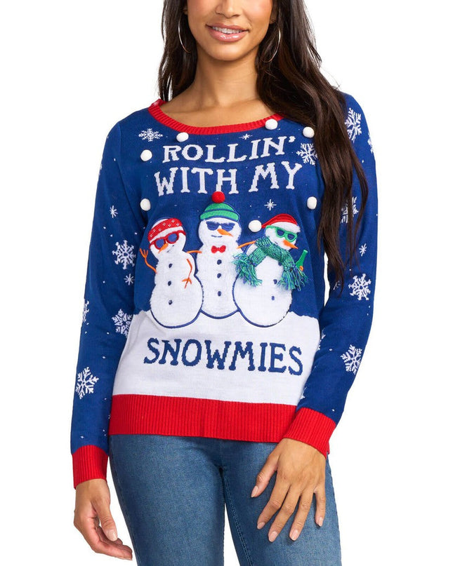 Women's Rollin' With My Snowmies Ugly Christmas Sweater