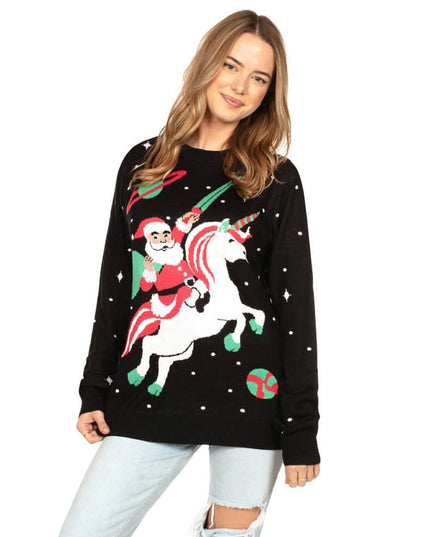 Kvinders Santa Unicorn Oversized Juletrøje