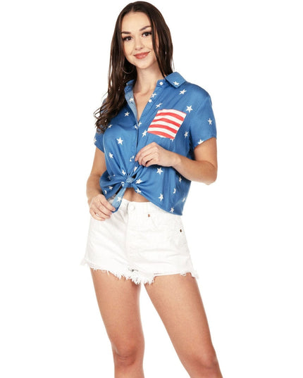 Women's Old Glory Button Down Shirt