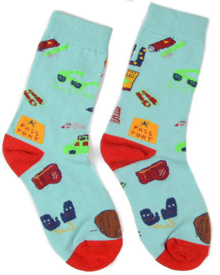 Fun Christmas Socks - Travel Theme